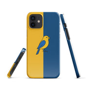 Cover iPhone Resistente – Compatibile con Ricarica Wireless – Design Uccellino Giallo Blu-Biiply