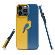 Cover iPhone Resistente – Compatibile con Ricarica Wireless – Design Uccellino Giallo Blu-Biiply