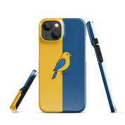 Cover iPhone Resistente – Compatibile con Ricarica Wireless – Design Uccellino Giallo Blu-Biiply