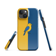 Cover iPhone Resistente – Compatibile con Ricarica Wireless – Design Uccellino Giallo Blu-Biiply