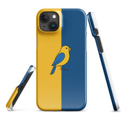 Cover iPhone Resistente – Compatibile con Ricarica Wireless – Design Uccellino Giallo Blu-Biiply