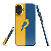 Cover iPhone Resistente – Compatibile con Ricarica Wireless – Design Uccellino Giallo Blu-Biiply