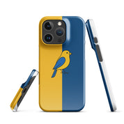 Cover iPhone Resistente – Compatibile con Ricarica Wireless – Design Uccellino Giallo Blu-Biiply