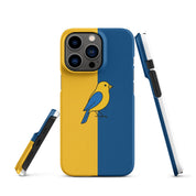 Cover iPhone Resistente – Compatibile con Ricarica Wireless – Design Uccellino Giallo Blu-Biiply