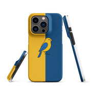 Cover iPhone Resistente – Compatibile con Ricarica Wireless – Design Uccellino Giallo Blu-Biiply