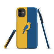 Cover iPhone Resistente – Compatibile con Ricarica Wireless – Design Uccellino Giallo Blu-Biiply