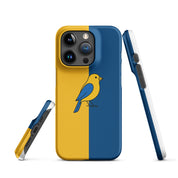 Cover iPhone Resistente – Compatibile con Ricarica Wireless – Design Uccellino Giallo Blu-Biiply