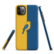 Cover iPhone Resistente – Compatibile con Ricarica Wireless – Design Uccellino Giallo Blu-Biiply