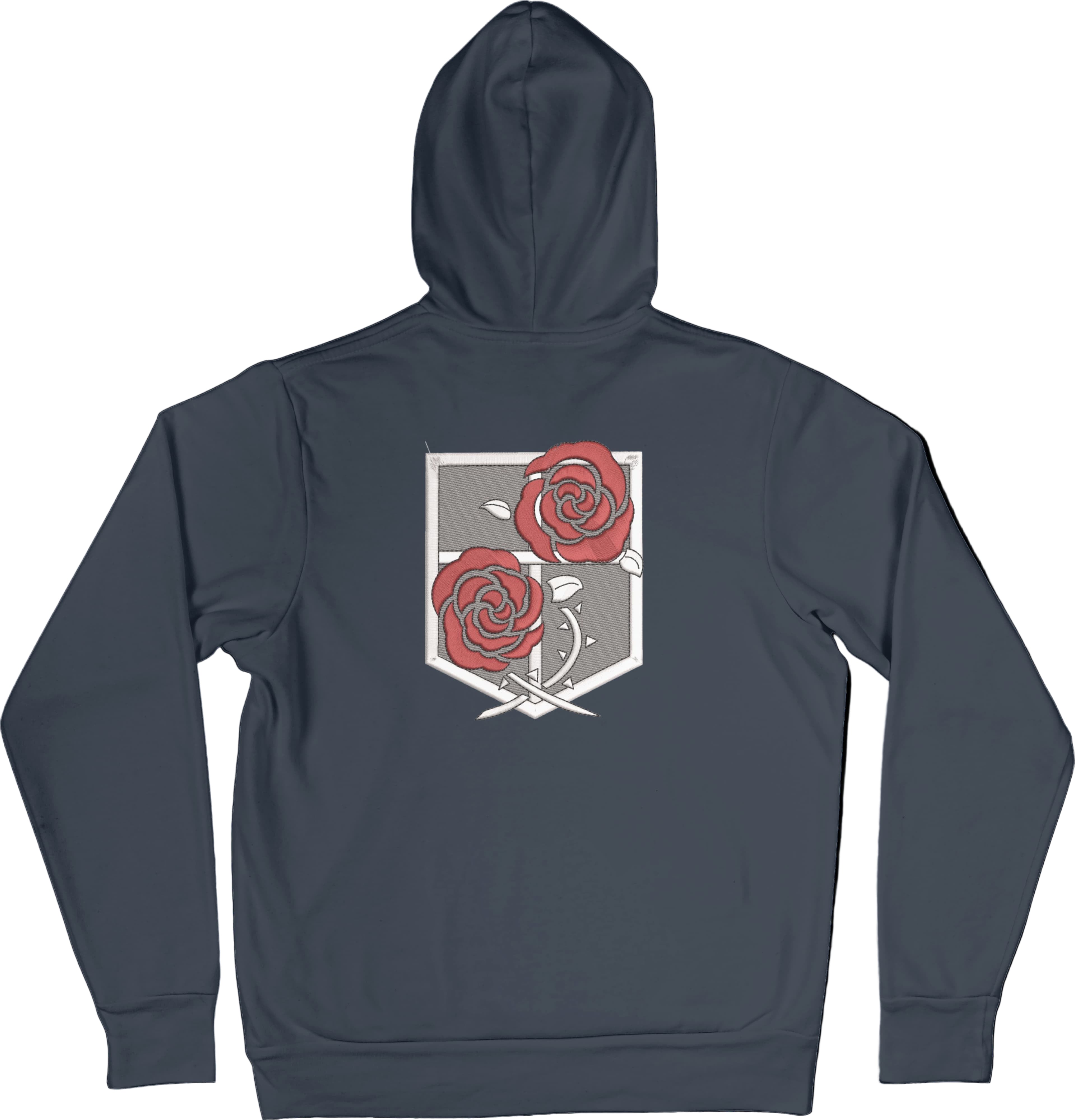 Felpa Ricamata Posteriormente Unisex – Morbida con Cappuccio e Tasca Frontale – Corpo di Guarnigione-Biiply