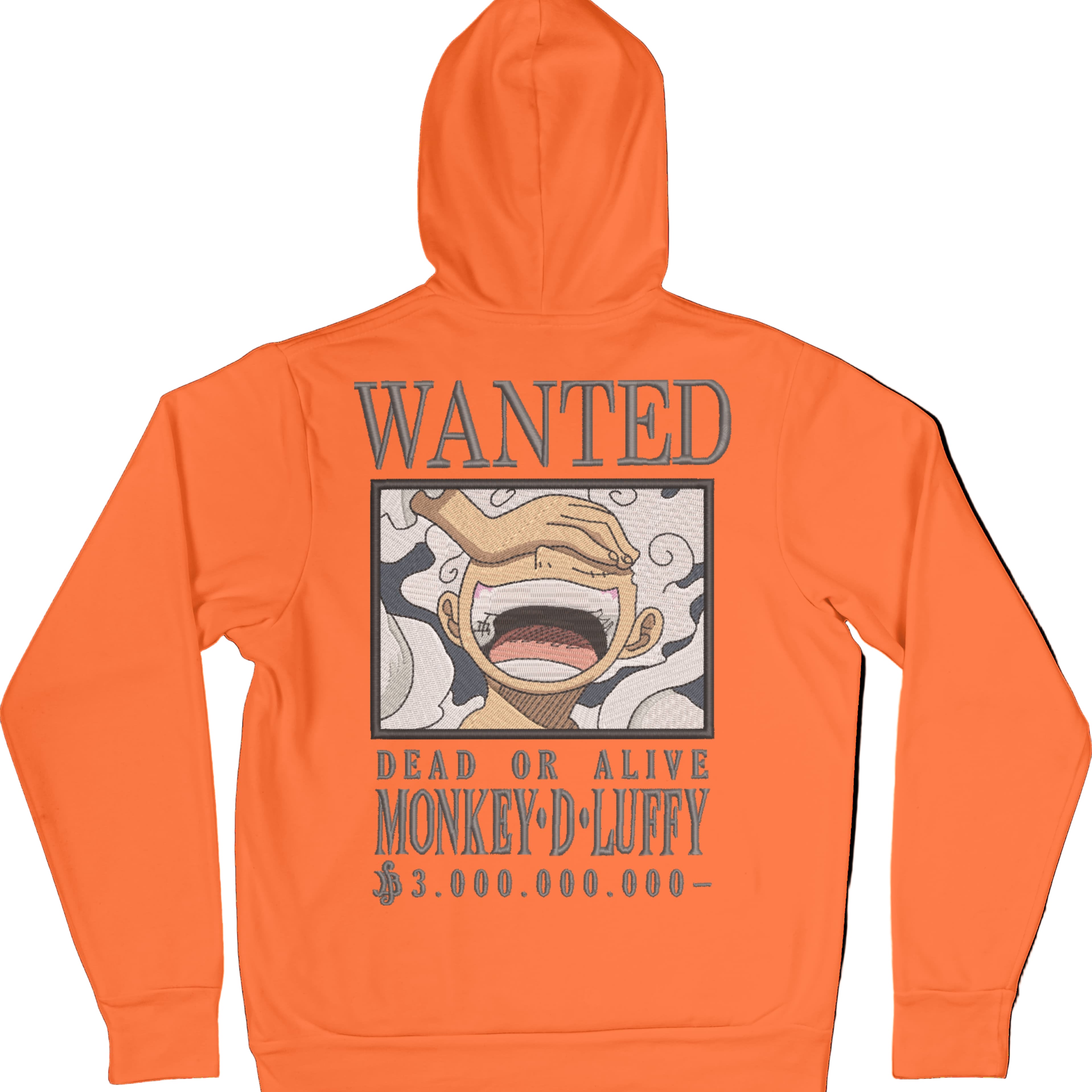Felpa Ricamata Posteriormente Unisex – Morbida con Cappuccio e Tasca Frontale – Stile Streetwear – Luffy Taglia-Biiply