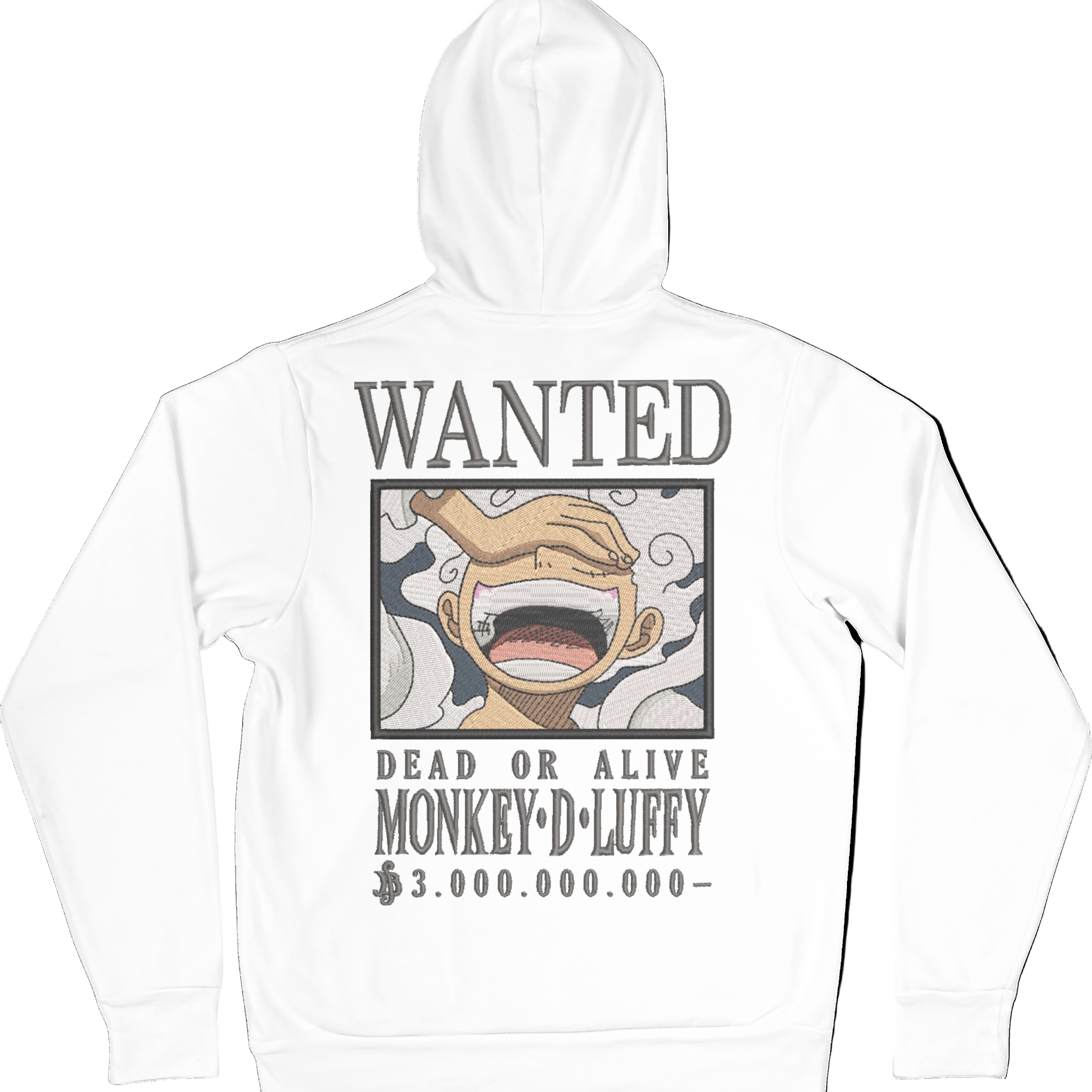 Felpa Ricamata Posteriormente Unisex – Morbida con Cappuccio e Tasca Frontale – Stile Streetwear – Luffy Taglia-Biiply