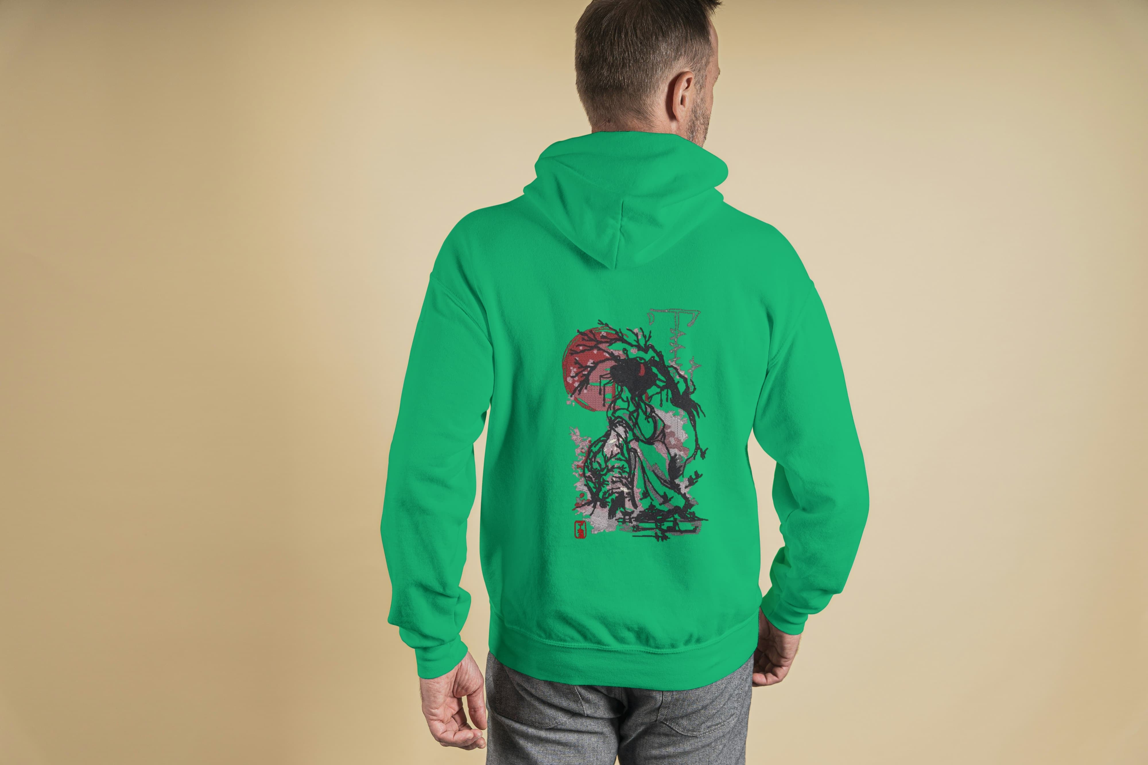 Felpa Ricamata Unisex Con Cappuccio – Morbida e Confortevole – Design Geisha-Biiply
