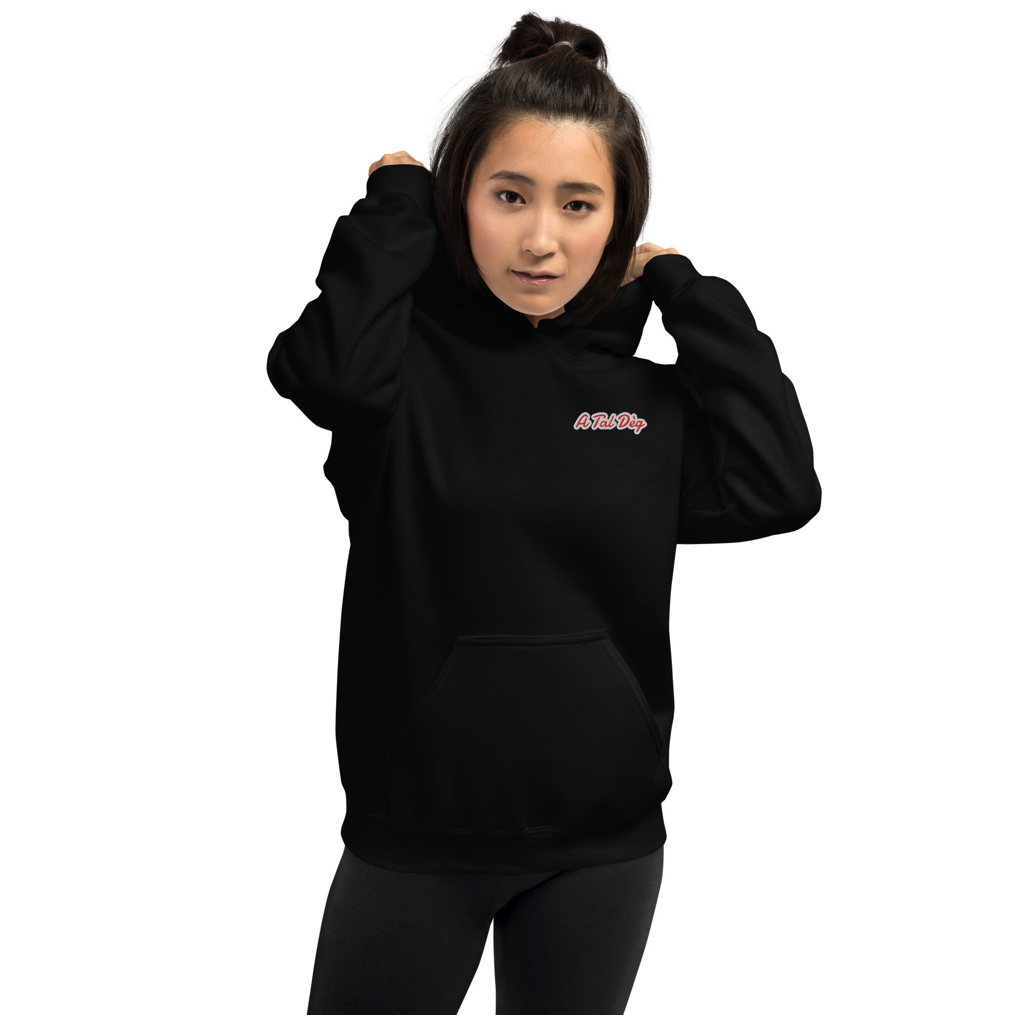 Felpa Ricamata Unisex – Morbida con Cappuccio e Tasca Frontale – Stile Streetwear – A Tal Dèg