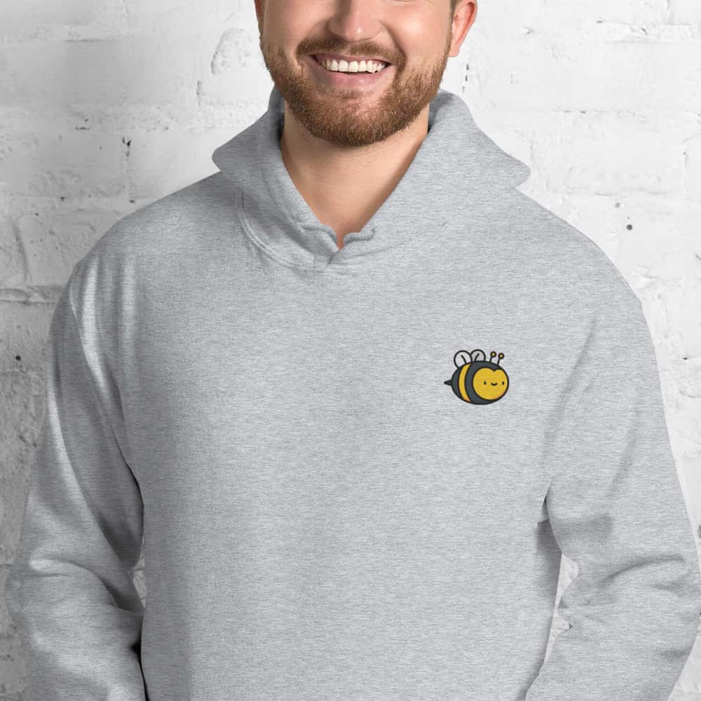 Felpa Ricamata Unisex – Morbida con Cappuccio e Tasca Frontale – Stile Streetwear – Ape