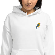 Felpa Ricamata Unisex – Morbida con Cappuccio e Tasca Frontale – Stile Streetwear – Canarino Giallo Blu