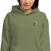 Felpa Ricamata Unisex – Morbida con Cappuccio e Tasca Frontale – Stile Streetwear – Canarino Giallo Blu