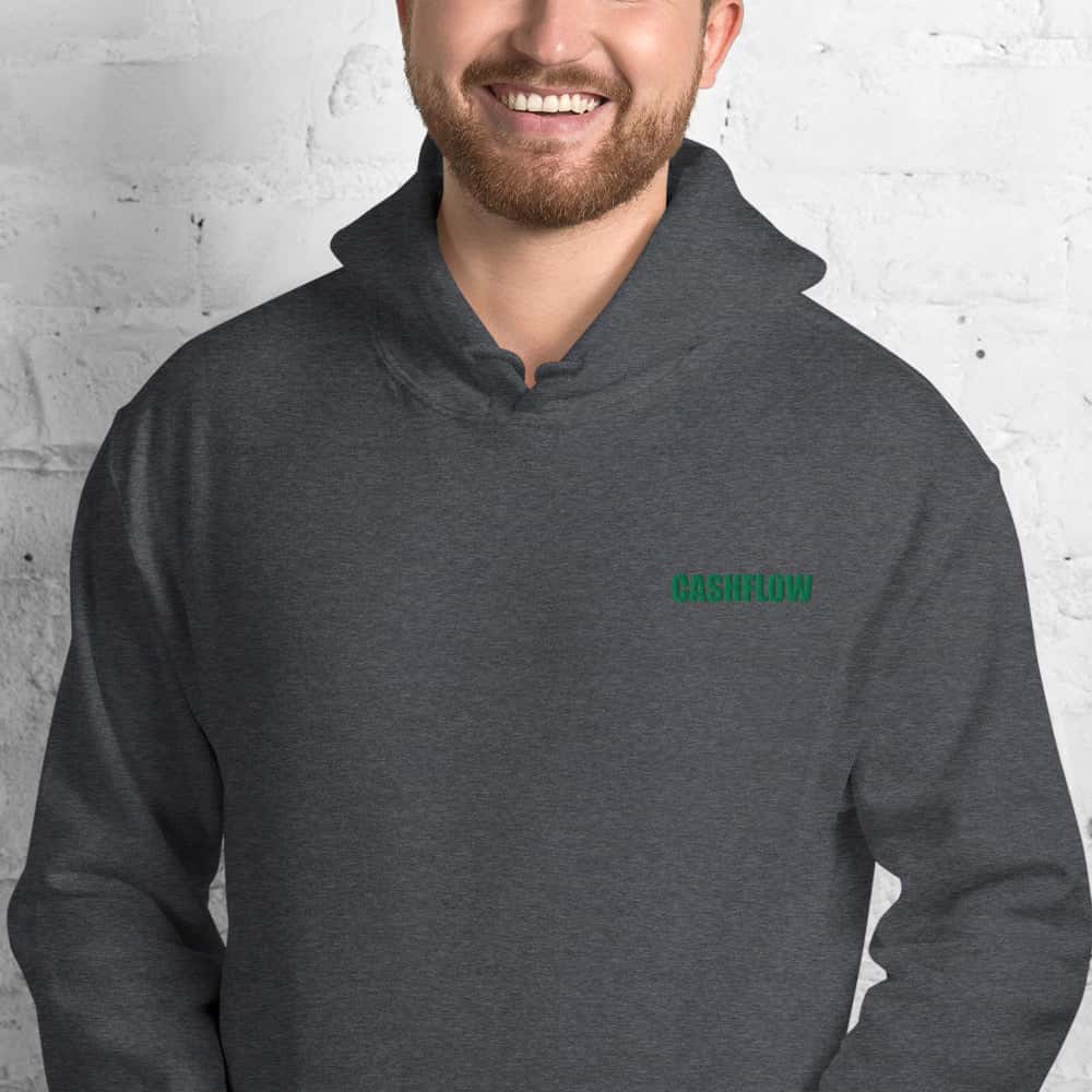 Felpa Ricamata Unisex – Morbida con Cappuccio e Tasca Frontale – Stile Streetwear – Cashflow