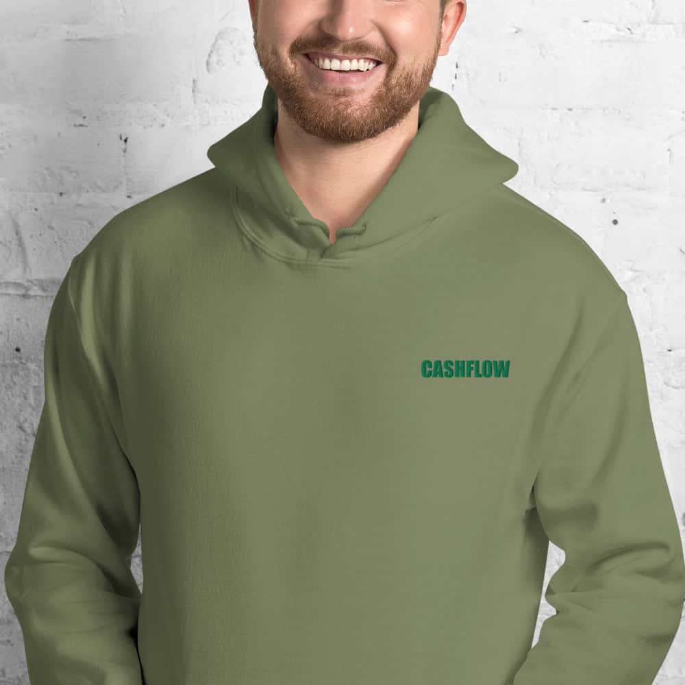 Felpa Ricamata Unisex – Morbida con Cappuccio e Tasca Frontale – Stile Streetwear – Cashflow