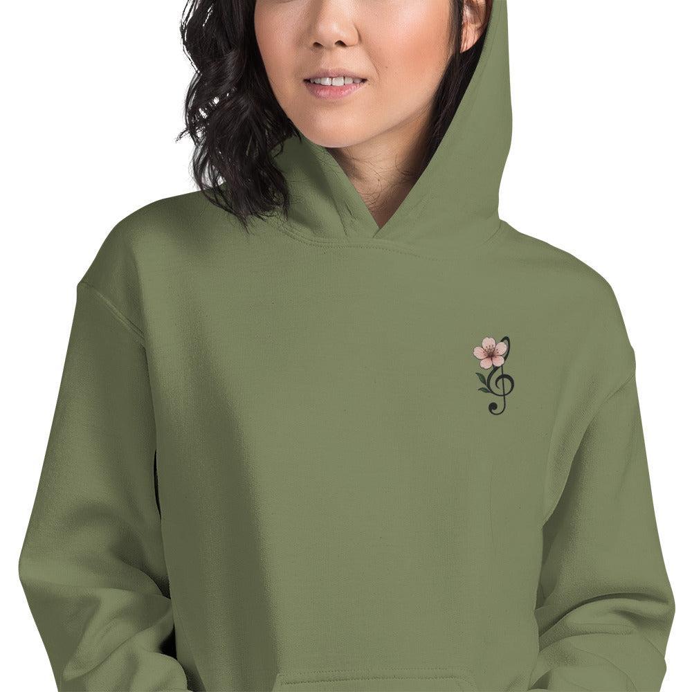 Felpa Ricamata Unisex – Morbida con Cappuccio e Tasca Frontale – Stile Streetwear – Ciliegio