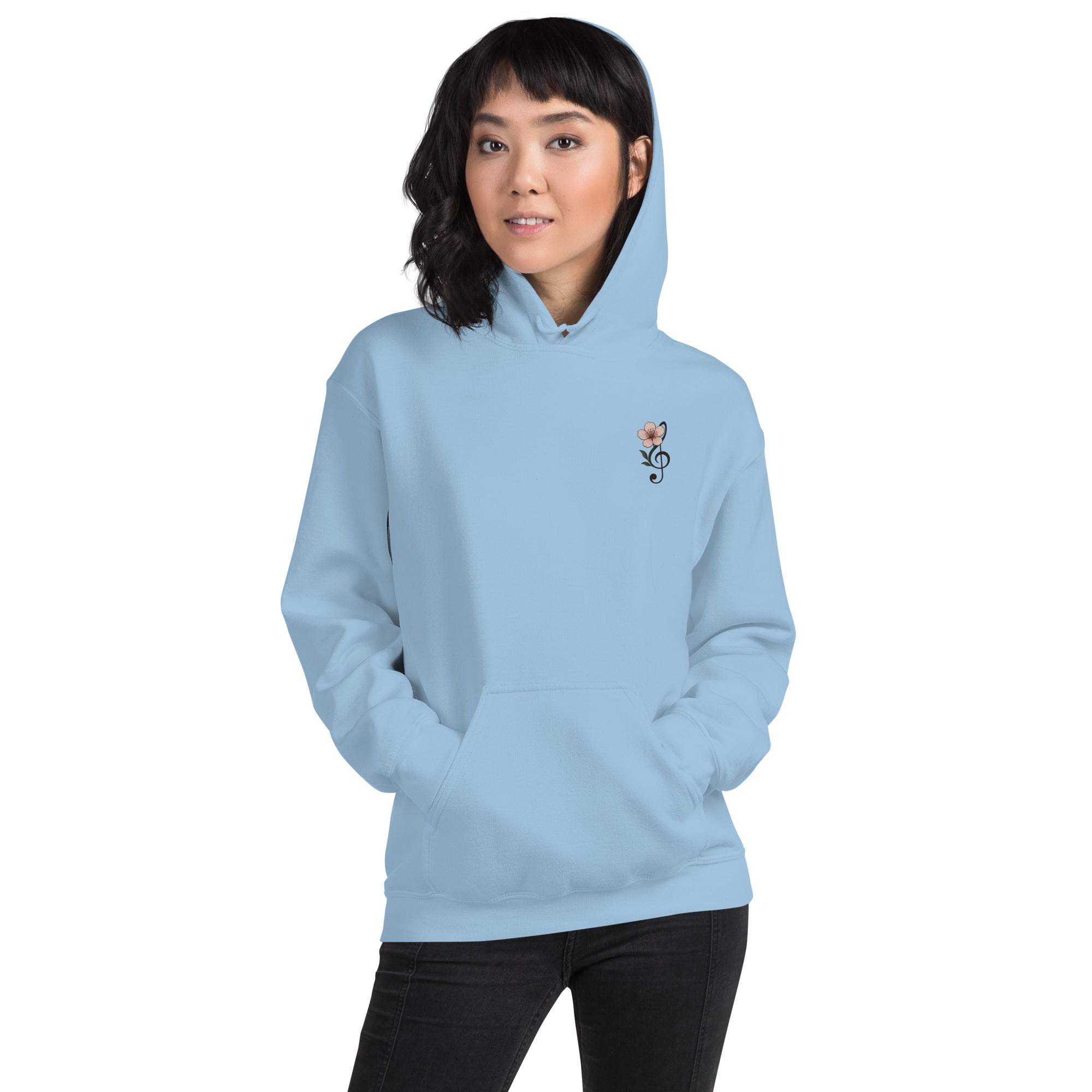 Felpa Ricamata Unisex – Morbida con Cappuccio e Tasca Frontale – Stile Streetwear – Ciliegio
