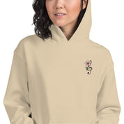 Felpa Ricamata Unisex – Morbida con Cappuccio e Tasca Frontale – Stile Streetwear – Ciliegio