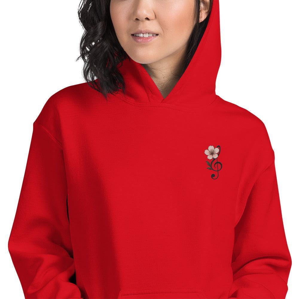 Felpa Ricamata Unisex – Morbida con Cappuccio e Tasca Frontale – Stile Streetwear – Ciliegio