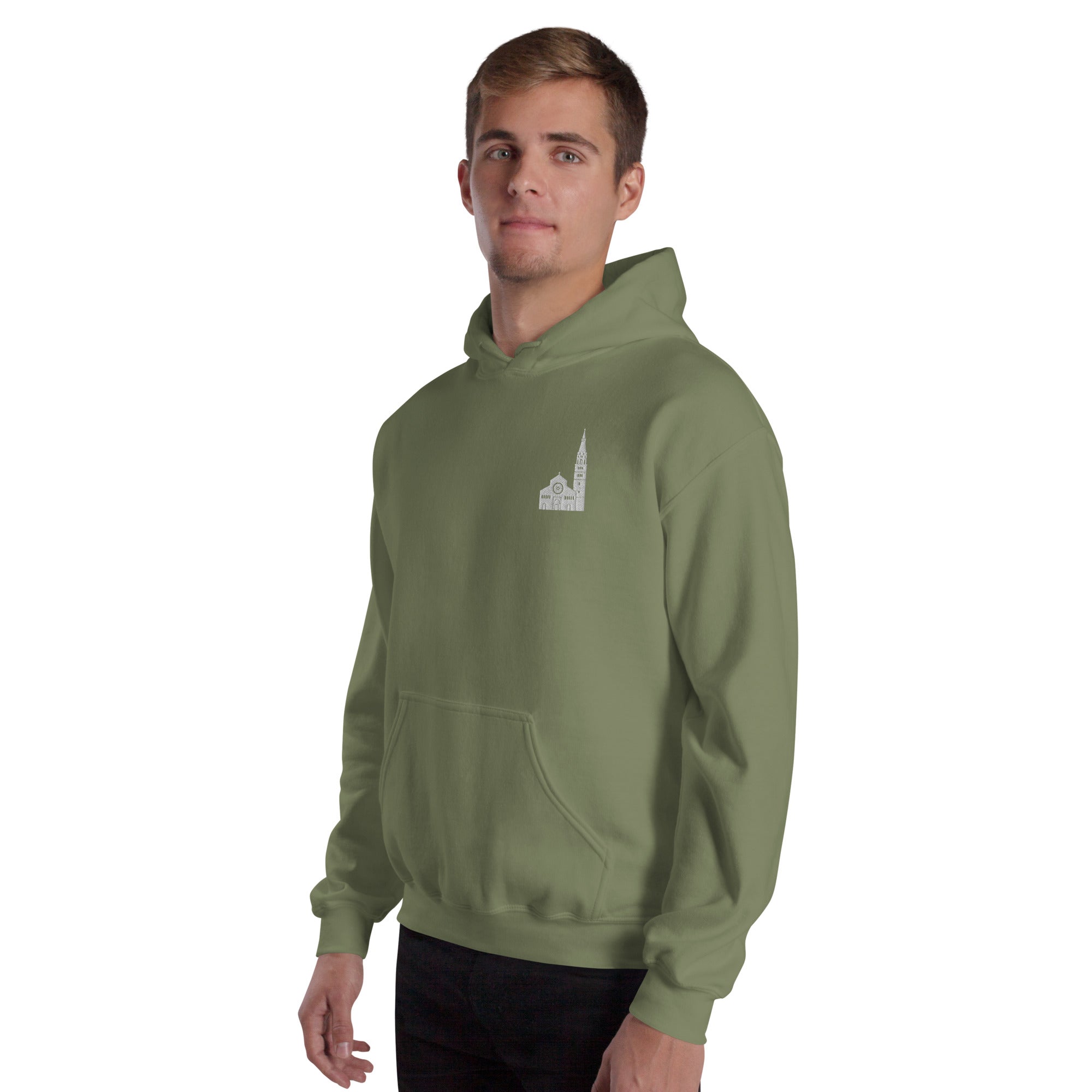 Felpa Ricamata Unisex – Morbida con Cappuccio e Tasca Frontale – Stile Streetwear – Ghirlandina Modena