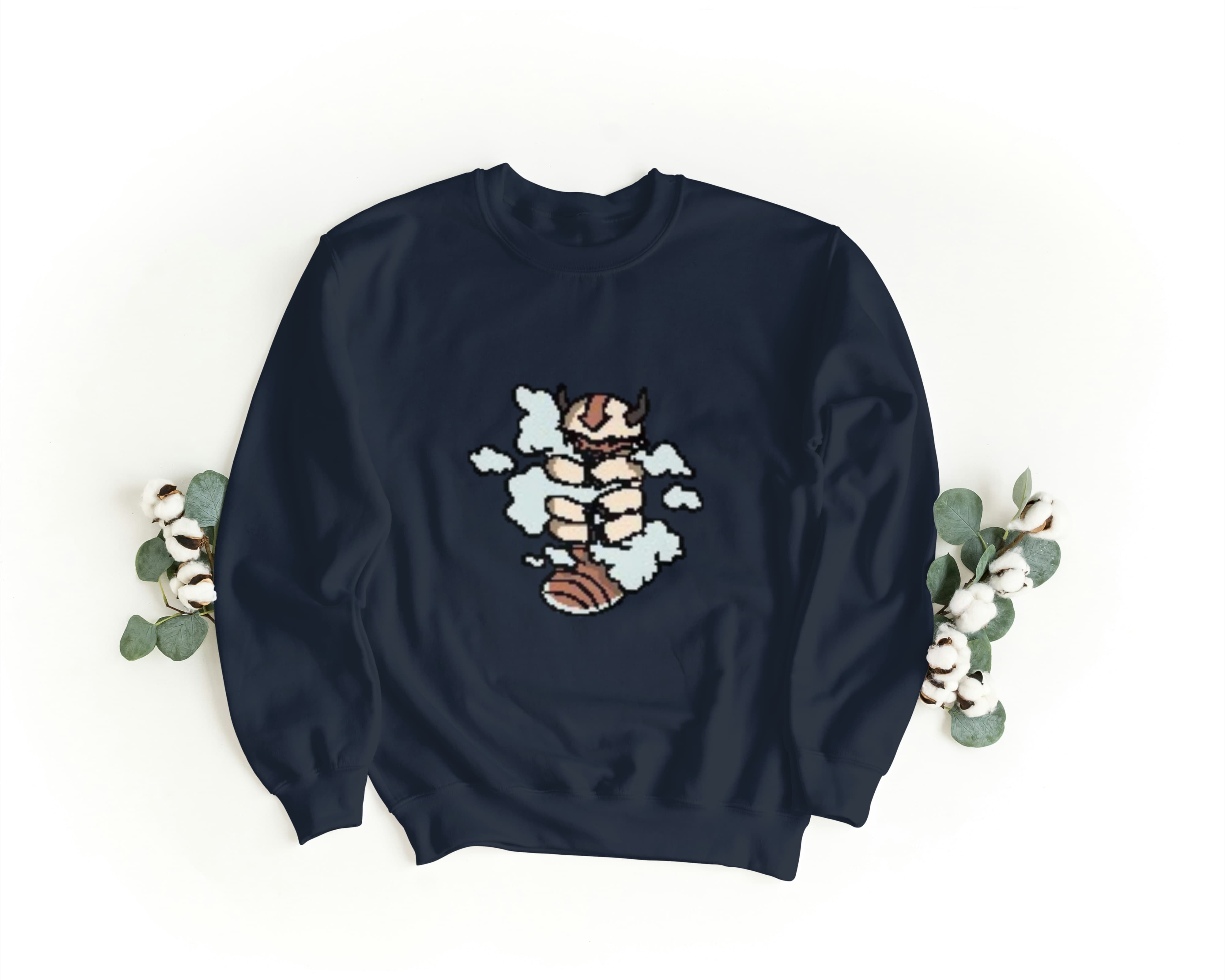 Felpa Ricamata Unisex a Girocollo – Morbida e Confortevole – Design Appa Avatar-Biiply