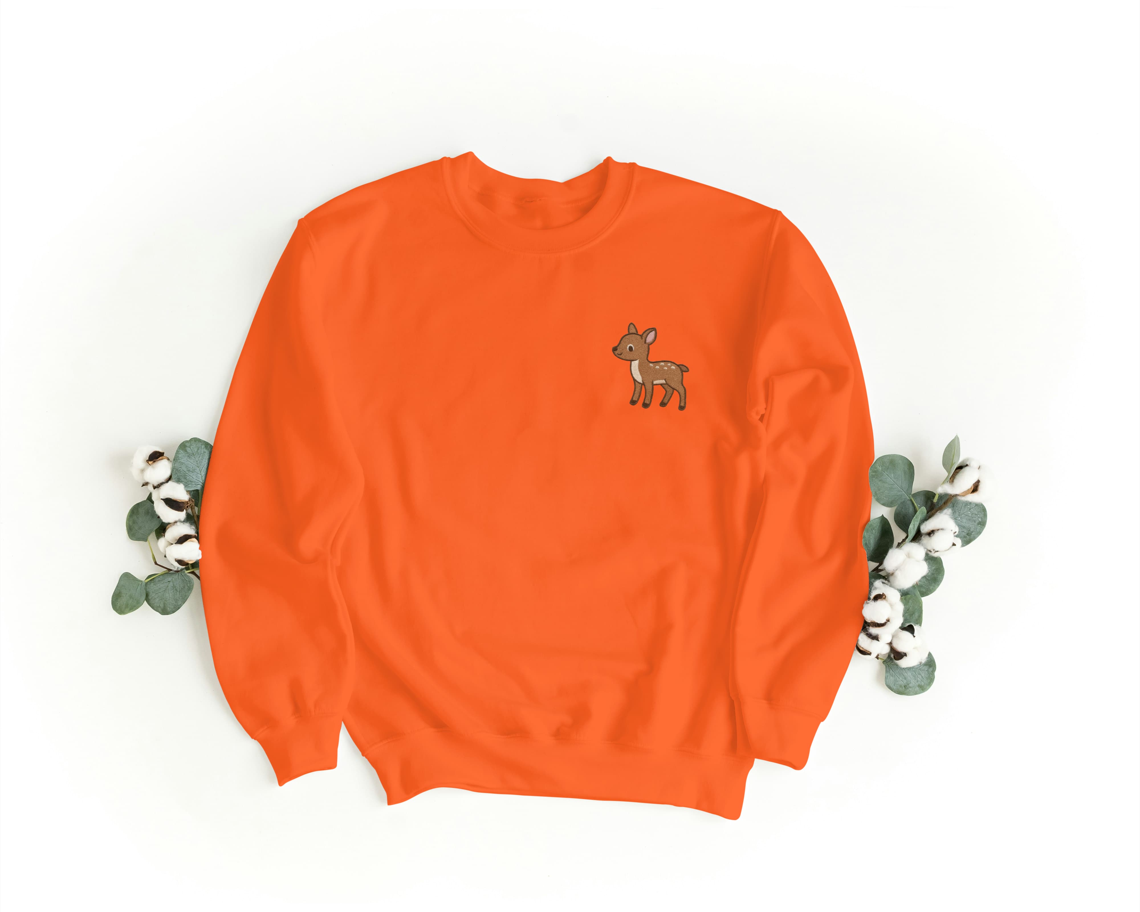 Felpa Ricamata Unisex a Girocollo – Morbida e Confortevole – Design Bambi-Biiply