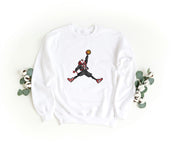 Felpa Ricamata Unisex a Girocollo – Morbida e Confortevole – Design Basketball Spiderman-Biiply