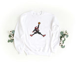 Felpa Ricamata Unisex a Girocollo – Morbida e Confortevole – Design Basketball Spiderman