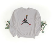 Felpa Ricamata Unisex a Girocollo – Morbida e Confortevole – Design Basketball Spiderman-Biiply