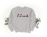 Unisex Crewneck Embroidered Sweatshirt – Soft and Comfortable – Dachshund Design with Heart Balloons