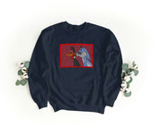 Felpa Ricamata Unisex a Girocollo – Morbida e Confortevole – Design Bugs Bunny e Daffy-Biiply