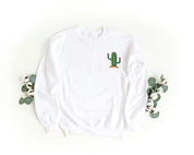 Felpa Ricamata Unisex a Girocollo – Morbida e Confortevole – Design Cactus Savana-Biiply