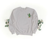 Sudadera bordada unisex de cuello redondo – Suave y cómoda – Diseño de cactus de sabana
