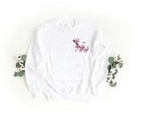 Sudadera unisex con cuello redondo bordada - Suave y cómoda - Diseño de Cherry Blossom