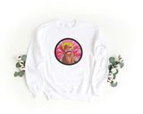 Felpa Ricamata Unisex a Girocollo – Morbida e Confortevole – Design Circle Doflamingo