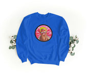 Felpa Ricamata Unisex a Girocollo – Morbida e Confortevole – Design Circle Doflamingo-Biiply