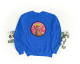 Felpa Ricamata Unisex a Girocollo – Morbida e Confortevole – Design Circle Doflamingo