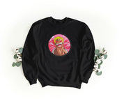 Felpa Ricamata Unisex a Girocollo – Morbida e Confortevole – Design Circle Doflamingo-Biiply