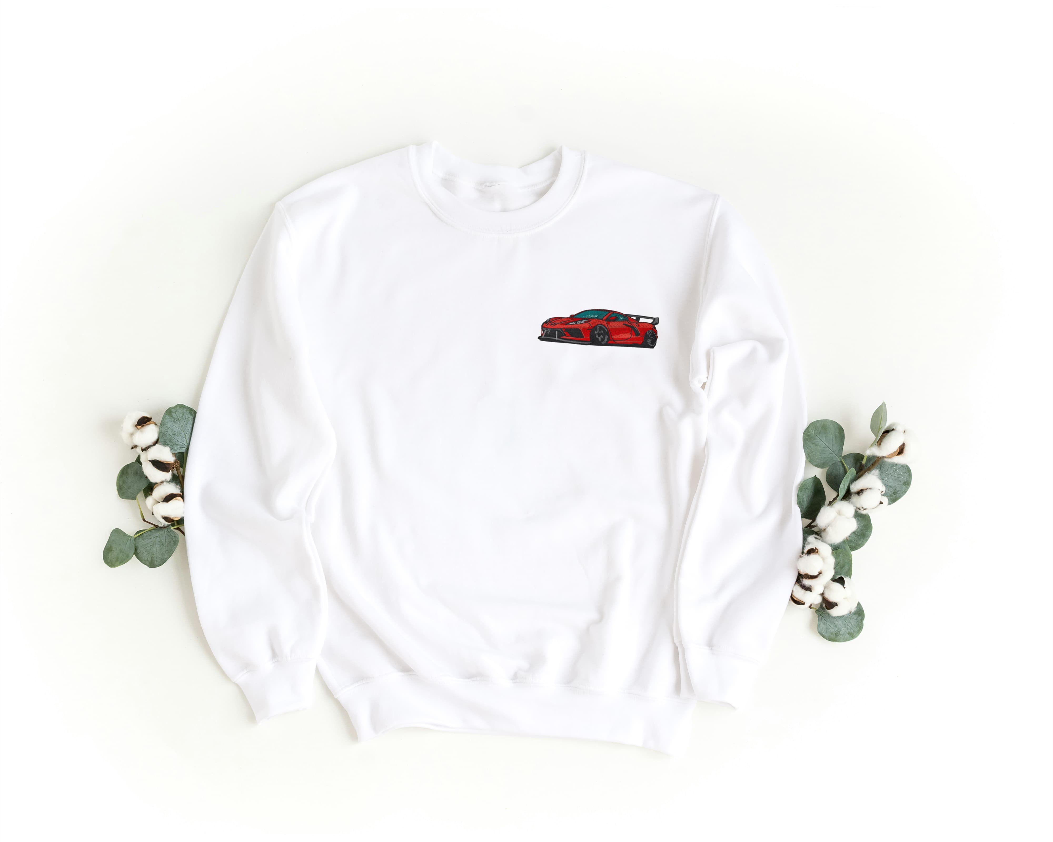 Felpa Ricamata Unisex a Girocollo – Morbida e Confortevole – Design Ferrari-Biiply
