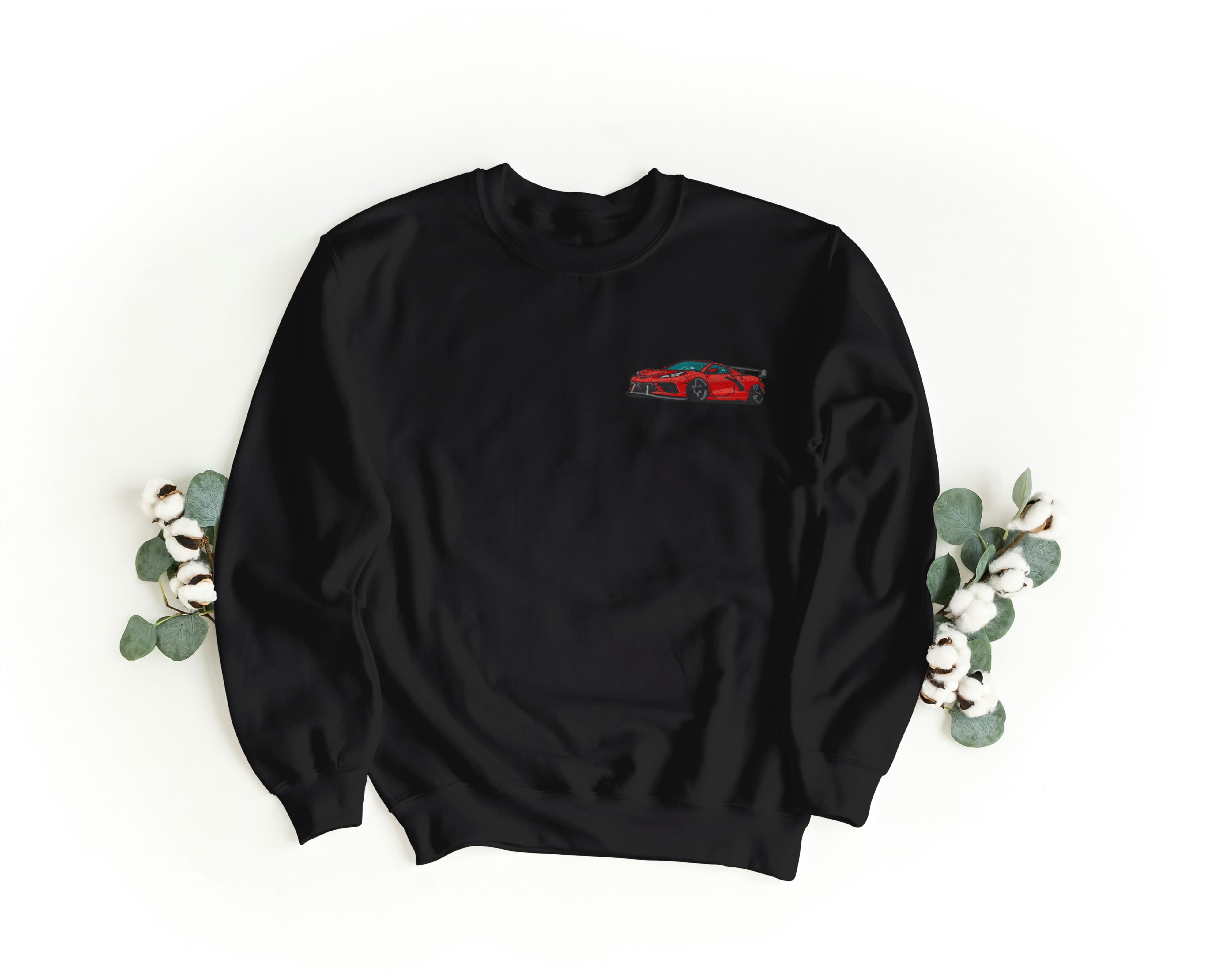 Felpa Ricamata Unisex a Girocollo – Morbida e Confortevole – Design Ferrari-Biiply