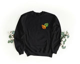 Sudadera unisex bordada con cuello redondo – Suave y cómoda – Diseño de hoja de primavera/otoño