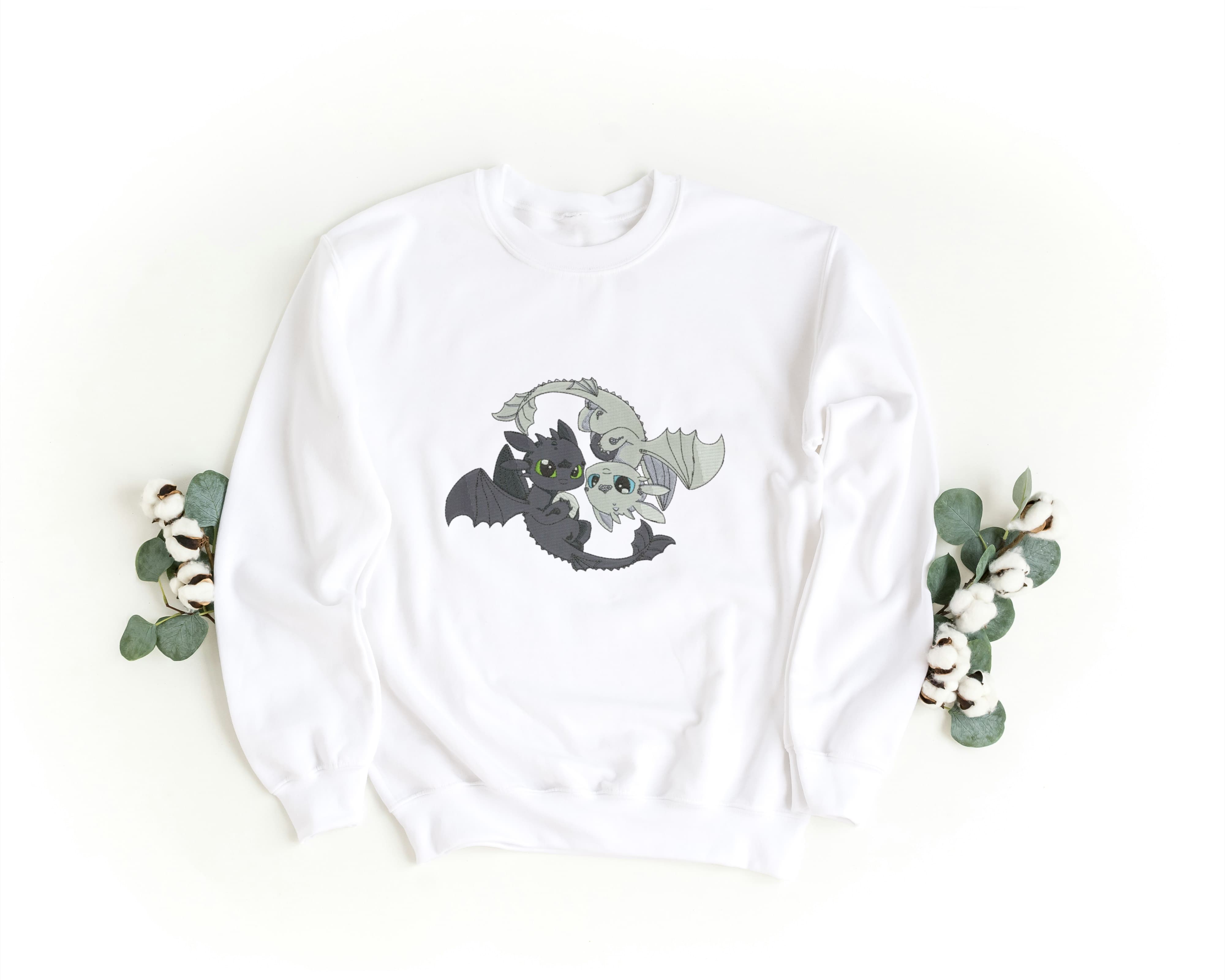 Felpa Ricamata Unisex a Girocollo – Morbida e Confortevole – Design Furia Buia e Bianca-Biiply