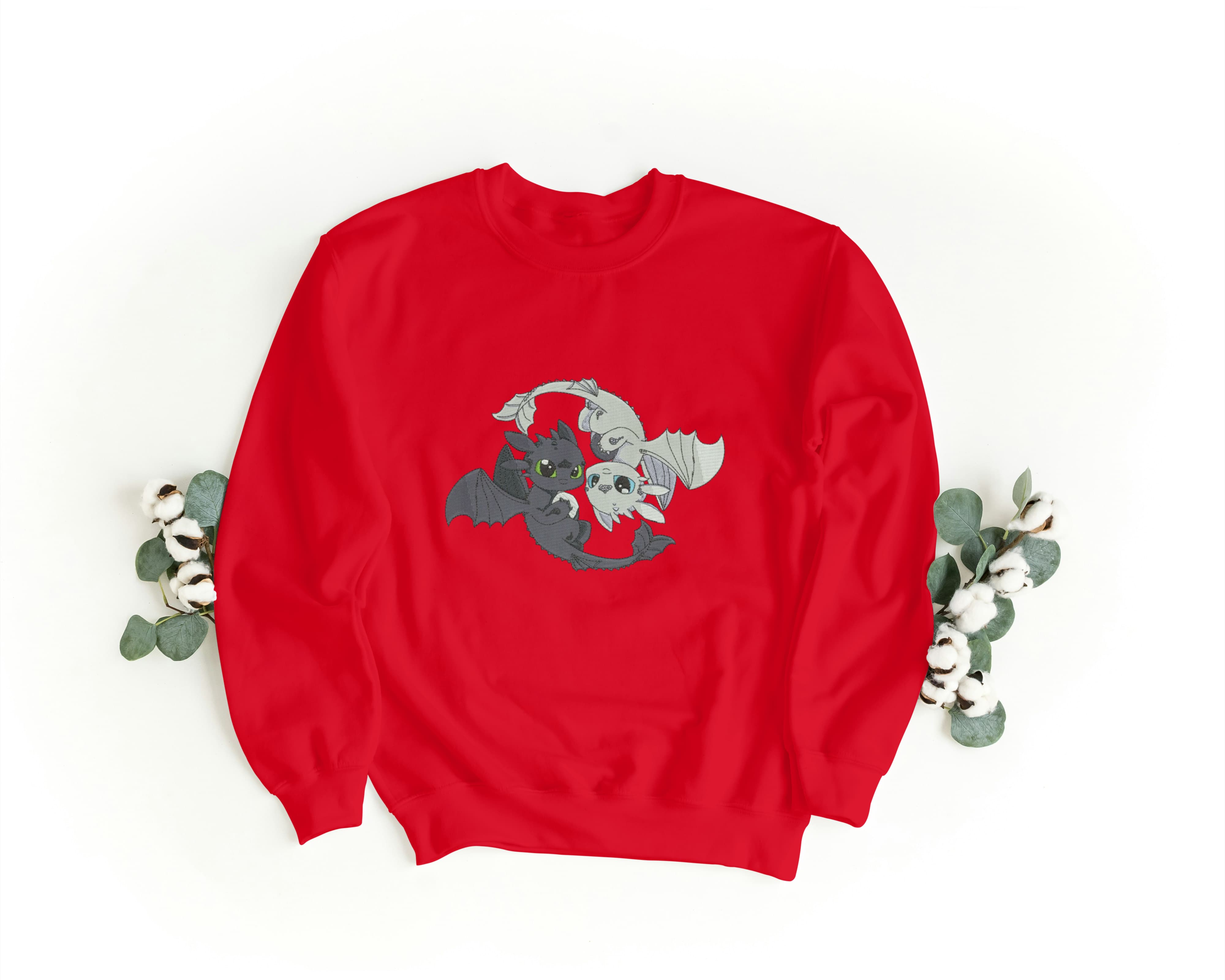 Felpa Ricamata Unisex a Girocollo – Morbida e Confortevole – Design Furia Buia e Bianca-Biiply