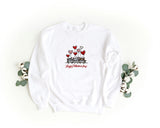Felpa Ricamata Unisex a Girocollo – Morbida e Confortevole – Design Gatti Happy Valentines Day