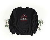 Felpa Ricamata Unisex a Girocollo – Morbida e Confortevole – Design Gatti Happy Valentines Day-Biiply