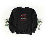 Felpa Ricamata Unisex a Girocollo – Morbida e Confortevole – Design Gatti Happy Valentines Day