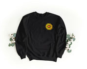 Felpa Ricamata Unisex a Girocollo – Morbida e Confortevole – Design Girasole-Biiply